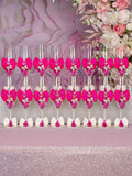 Fuchsia Bow 2 quinceanera champagne glasses