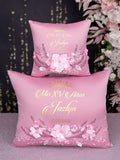 Dusty Rose Quinceanera theme pillows set, guest book with album de fotos