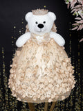 Gold floral teddy bear quinceanera