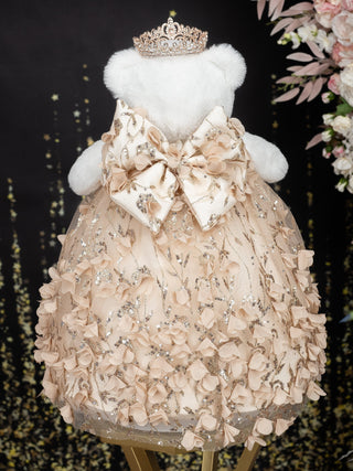 Gold floral teddy bear quinceanera