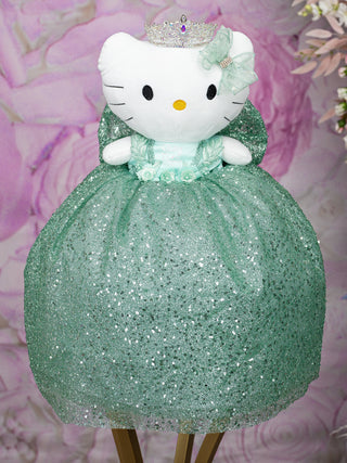 Sage green shining kitty quince doll