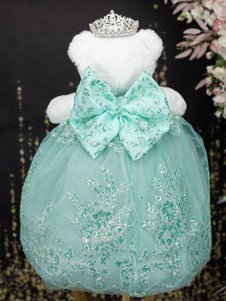 Sage green teddy bear quinceanera