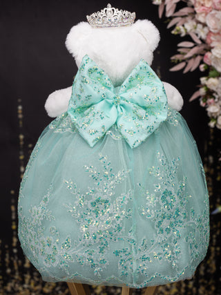 Sage green teddy bear quinceanera