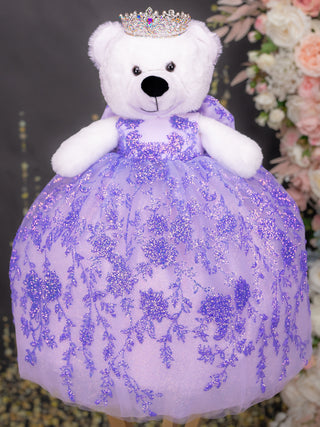 Lilac quinceanera teddy bear dress
