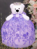 Lilac quinceanera teddy bear dress