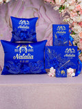 Royal blue Charro quinceanera pillows set