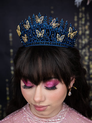 navy dress blue tiara Dancing Queen 1709 Navy Blue Quinceanera Dress Navy / 2XLarge