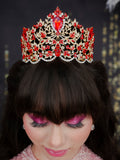 Big Red with Gold Quinceanera Crown