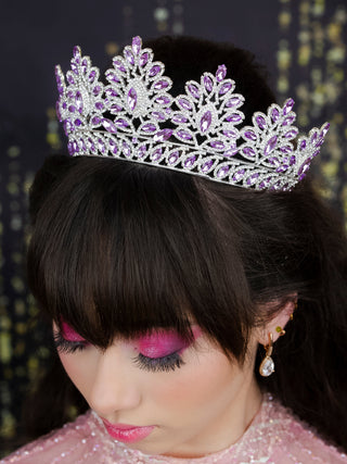 Lilac with silver tiaras para quinceañeras