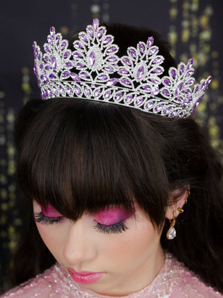 Lilac with silver tiaras para quinceañeras