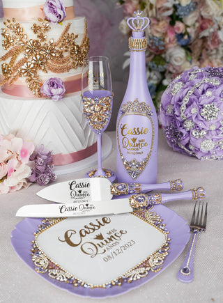 Lavender 1 quinceanera champagne glass