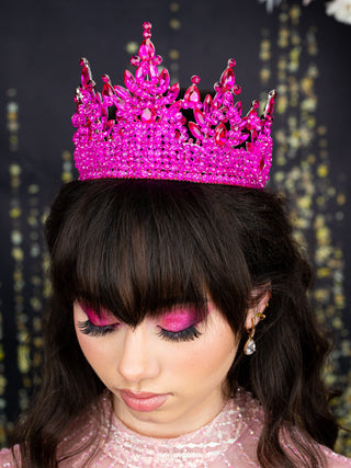 Corona para quinceanera Fuchsia con plata