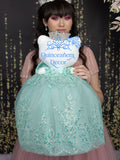 Sage green kitty quince doll