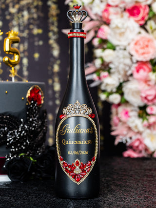 Black with Red Quinceanera Bottle