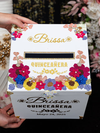 Floral Talavera quinceanera bottle