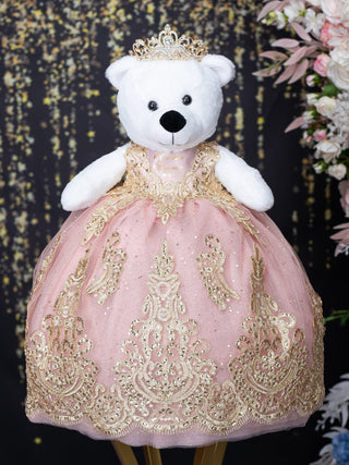 Blush gold Teddy bear Quinceanera