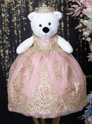 Blush gold Teddy bear Quinceanera