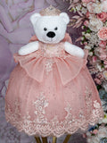 Blush with Bow Teddy bear quinceanera