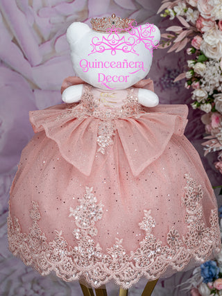 Blush With Bow Kitty Quinceanera Dress / quinceanera-decor Blush With Bow Kitty Quinceanera Dress / quinceanera-decor