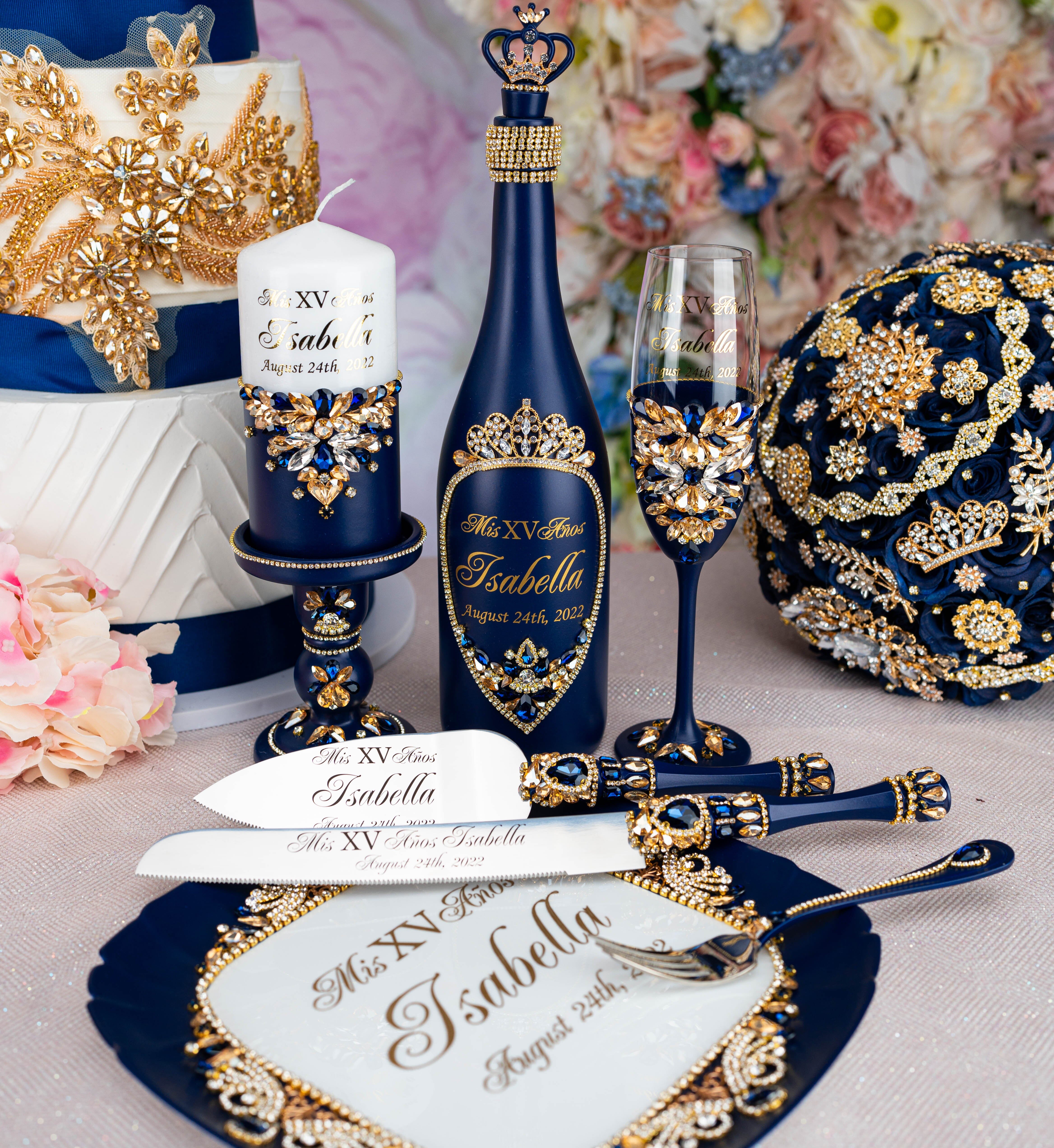 Navy blue quinceanera themes sales