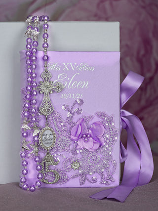 Lilac Quinceanera Rosary