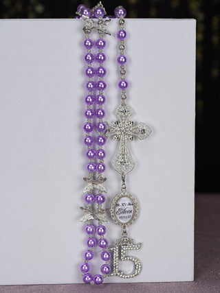 Lilac Quinceanera Rosary