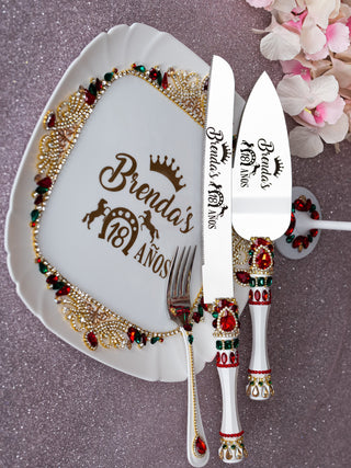 Mexican Charro Quinceanera cake knife and server