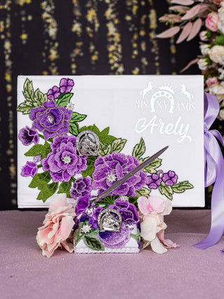 White lilac Charro Quinceanera Money Card Box