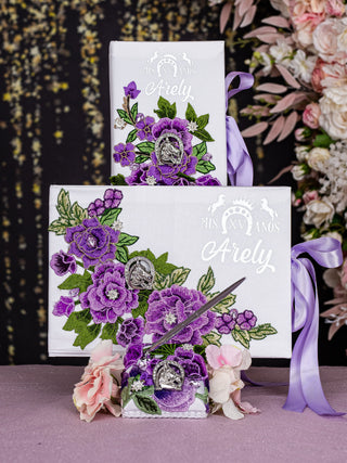 White lilac Charro Quinceanera Money Card Box