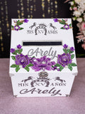 White lilac Charro Quinceanera Money Card Box