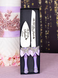 Lilac with Butterfly Quinceanera bottle with 2 glasses