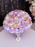 Lilac Rose Gold Quinceanera Bouquet 9 inches