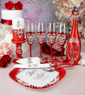 Red Silver Quinceanera Toasting Package