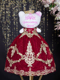 Wine red Kitty quinceanera doll