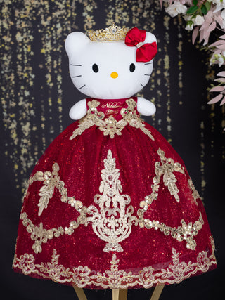 Wine red Kitty quinceanera doll