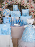 Light Blue Quinceanera package of pillows set, Bible and guest book