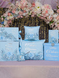 Light Blue Quinceanera package of pillows set, Bible and guest book