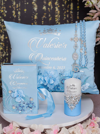 Light blue Mass Quinceanera package