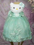 Sage green kitty quince doll with bow