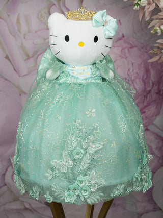 Sage green kitty quince doll with bow