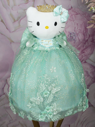 Sage green kitty quince doll with bow