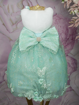Sage green kitty quince doll with bow