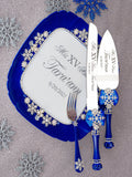Royal blue winter theme 1 quinceanera champagne glass