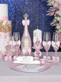 Baby pink blue quinceanera toasting package