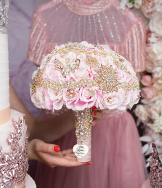 Pink Iridescent quinceanera cake knife and server