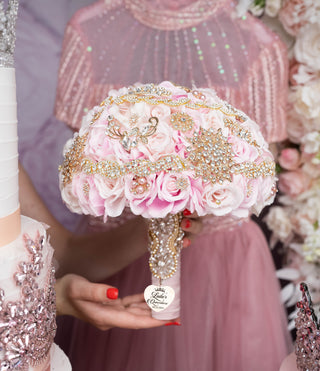 Pink Iridescent quinceanera tiara pillow