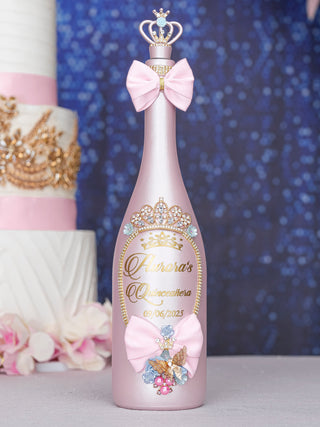 Baby pink blue quinceanera bottle