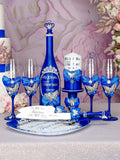 Royal blue with butterfly quinceanera toasting package