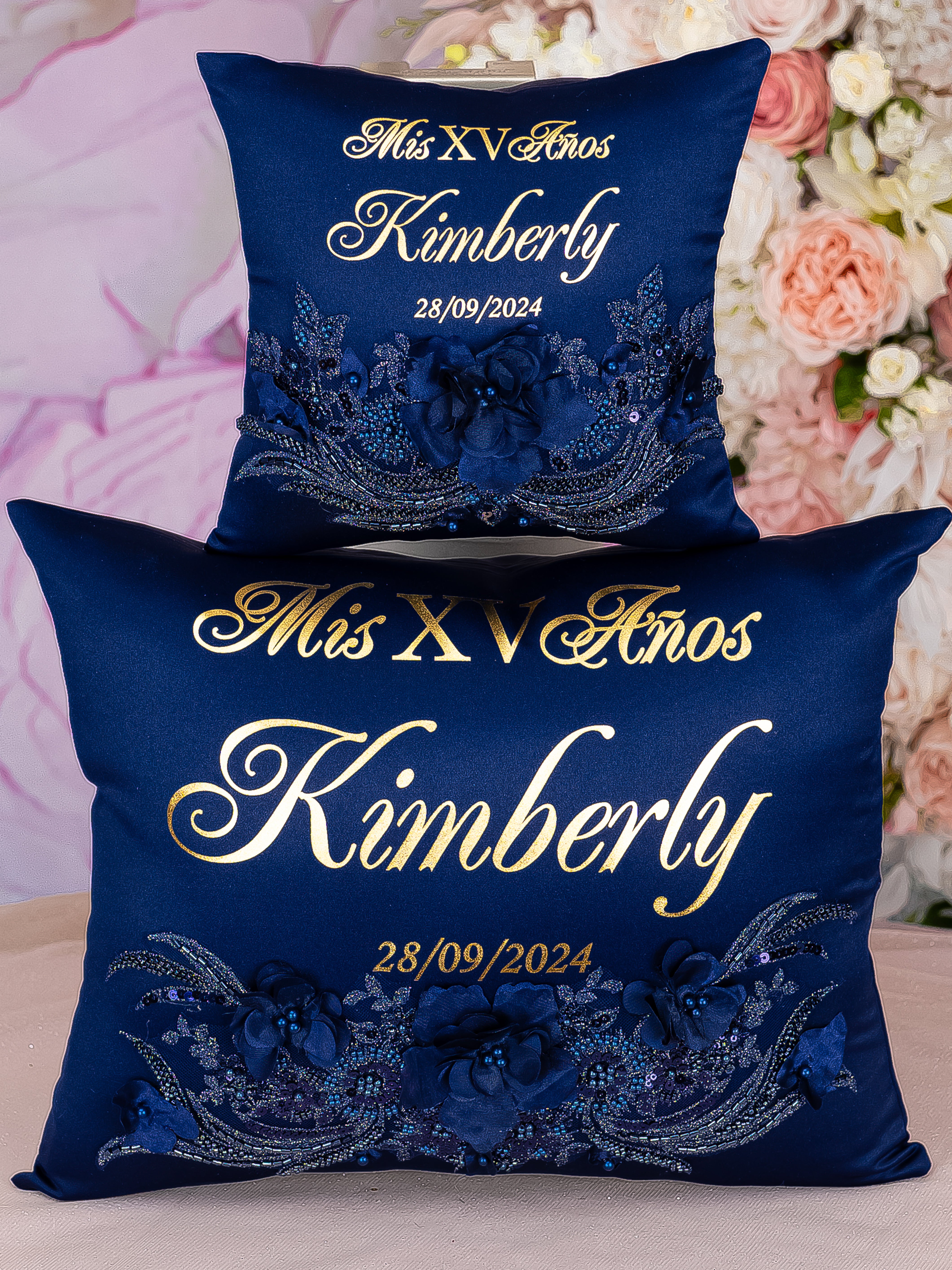 Navy Blue Rose Gold quinceanera brindis package | Quince Brindis