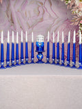 Royal blue with butterfly Quinceanera 15 candle ceremony